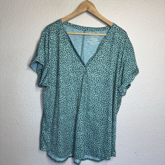 LL Bean T Shirt 2X Teal Streamside Tee Rolled Sleeve Moisture Wick Lightweight - Picture 1 of 9